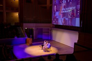 Students share their experiences with the new curriculum in Old Cabell Hall. Photo courtesy: UVA Today